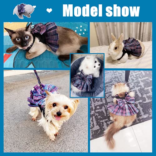 Dog Dress,Dog Harness and Leash Set,Puppy Cat Bunny Rabbit Clothes for Small Large Dogs Dresses - color: APurple, size: XX-Small