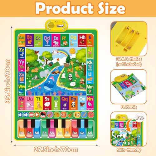 Baby Toys for 1 Year Old Gifts: 3 in 1 Alphabet Animal Piano Music Play Mat | Toddler Toys Age 1-3 Musical Toy 12-18 Months Babies Birthday Christmas Gift for Boys Girls 1 2 3 Year Old
