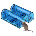 Humane Mouse Trap Reusable! [2-Pack] - Catch and Release No-Kill Rodent Traps for Indoors & Outdoors - Safe for Children & Pets - Reusable Mouse Catcher for Kitchen, Pantry & Garage Blinc (Blue) - size: 2 Pack