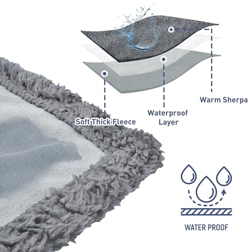 Kritter Planet Waterproof Reversible Pet Blanket for Dogs and Cats | 80 x 90 Inch, Waterproof Cover for Sofa and Bed, Washable Protection Against Fur, Dirt, Scratches and Everyday Messes - color: Grey/Charcoal Grey, size: 90"x80"