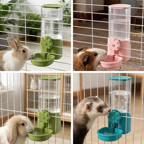 Rabbit Water Bottle for Cage Crate, 29oz No Drip Hanging Automatic Pet Water Dispenser for Small Animal Guinea Pig Bunny Chinchilla Ferret Hedgehog Puppy Cat (Blue) - color: Blue