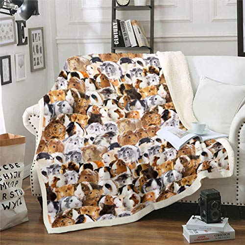 Kids Guinea Pig Fleece Blanket Boys Girls Cute Cavy Animal Sherpa Throw Blanket for Bed Sofa Couch Lovely Funny Pet Plush Blanket Boys Girls Ultra Soft Warm Plush Flannel BlanketKing 87"x95" - color: Multi 15, size: King