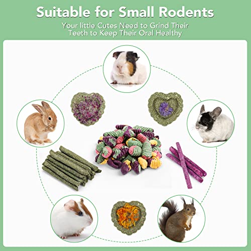 Rabbit Chew Toys Teeth Timothy Hay Sticks, Guinea Pig Chew Treats Toys | Timothy Hay Sticks chew Treats for Rabbit Toys, Chinchillas Hamsters Bunny Guinea Pig Rats and Animals Teeth Care - size: 36Pack-sticks Set
