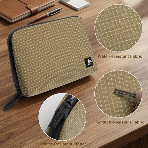 simtoper Electronic Organizer Travel Case – Waterproof Cable Bag for Cord, Charger, Hard Disk, Power Bank – Small Tech Storage for Travel, Backpack, Business Trip, Airplane - color: Brown Plaid, size: Large
