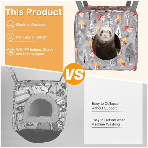 Glittme 4 Pack Cozy Ferret Hammock, Soft Washable Cage Bed for Small Animals