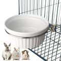 Ceramic Hanging Pet Bowl Bird Cage Feeder | Adjustable Height, No-Tool Installation, Heavy Duty Food & Water Bowl for Rabbits, Guinea Pigs, Kittens, Small Pets