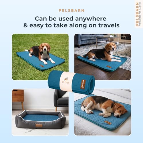 Dog Cooling Mat, Ice Silk Self-Cooling Pad, Deep Blue, M - color: Deep Blue, size: Medium