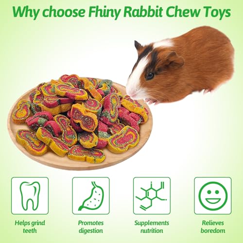 Fhiny 0.29lb Rabbit Chew Toys, Mixed Forage Beetroot Carrot and Pumpkin Bunny Treats for Hamsters Guinea Pigs Chinchillas and Other Small Rodents Teeth Grinding