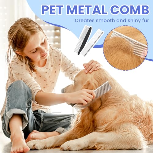Self Cleaning Shedding Brush - 5-in-1 Professional Pet Grooming Kit Skin Friendly Grooming Tool for Dogs, Cats, and Puppies, Deshedding and Hair Removal for Long and Short Haired Pets, Black - color: Black