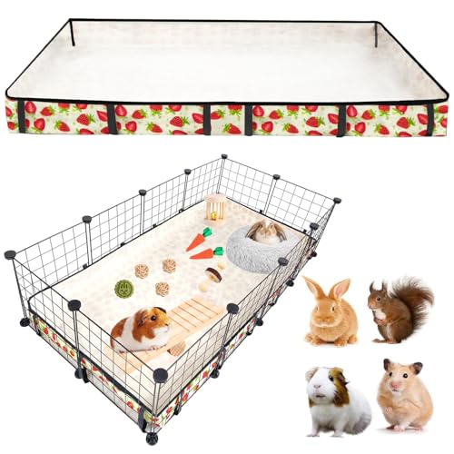 Guinea Pig Cage Liner，Washable Waterproof Oxford Cloth Cage Liners for Small Animals,Hamster Chinchilla Hedgehog Rabbit and Other Small Animals Not Include Cage(24x48 inches) - size: C&C 2x4(24x48 inches)