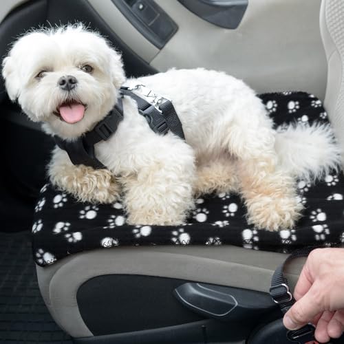 Tatuo 10 Pieces Pet Blankets with Paw Print Dog Cat Fleece Blankets Soft Warm Sleep Mat Pad Bed Cover for Kitten Puppy and Other Small Animals, 24 x 28 Inch(Cool Color) - color: Cool Color