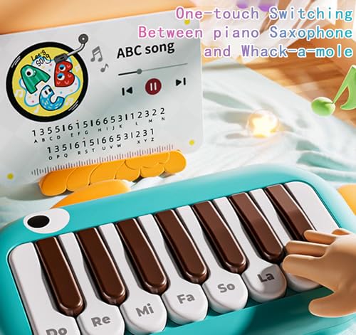 Baby Musical Piano Toys for Toddler age1-3, Busy Board with Music & Light, Birthday Toy for Infant Toddler 1-3 Years and Older Boy Girl Gifts (Green-Fish) - color: Green-fish