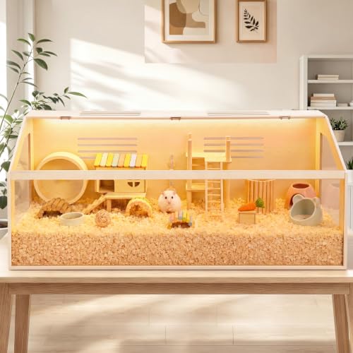 Hamster Cage, 48x20x20 Hamster Tank with Acrylic Viewing Panels, Openable Top & Water-Resistant Base for Fancy Rat, Gerbil, Extra Large - size: 48.0"L x 20.0"W x 20.0"H