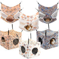 AceOrbit 6 Pcs Ferret Cozy Cage Accessories Triple Rat Cage Hanging Hammock Guinea Pig Cube Hammock Chinchilla Bed Hideout Small Animals Toy Accessories Sugar Glider Squirrel Hamster (Cute Paws) - style: Cute Paws