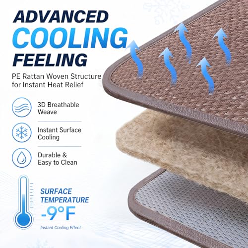 Cooling Mat for Medium Dogs, 38"x26", M | Chew-Resistant & Non-Slip, Cool-to-Touch, Easy Clean, Foldable & Portable for Indoor Outdoor Crate Car Use - size: M 26"x38"