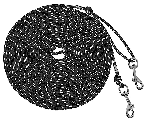 Reflective Cat Leash -30FT Cat Cable Out Escape Proof Walking Yard Long Durable Safe Leash Traning Play Outdoor for Puppies/Kittens/Small Animals(Black) - color: Black, size: 30FT