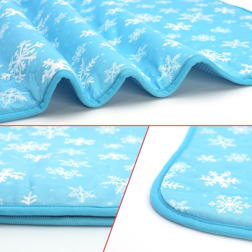 Summer Pet Cooling Mat - Cat Dog Cushion Pad Sleeping Cool Snowflake Comfortable Soft for Pets Kids and Adults (Blue Snowflake, S) - color: Blue Snowflake, size: S: 15.5'' x 19.5''