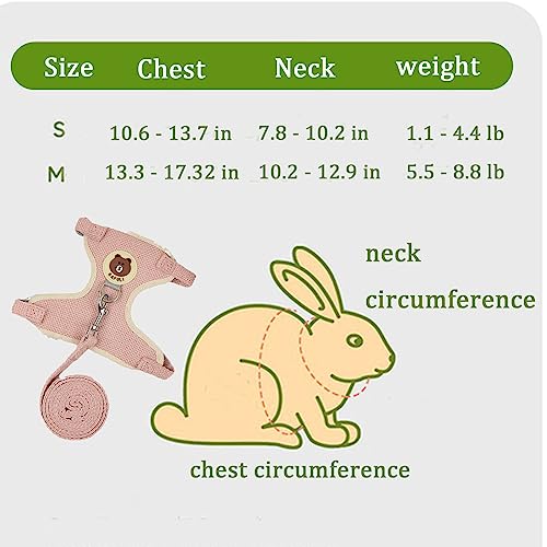 Rabbit Harness and Leash Set 2 Pieces Adjustable Bunny Harness Leash Ferret Harness Guinea Pig Harness Ferret Leash for Small Pets Walking Outdoor (Blue, Small) - color: Blue