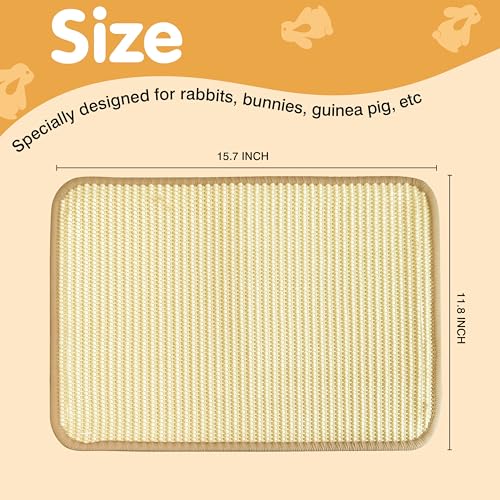 Rabbit Scratching Pad, 2PCS Natural Sisal Bunny Mat,16x12in | Bunny Toys, Rabbit Toys, Rabbit Chewing Mat, Rabbit Bedding, Sisal Mats for Bunnies, Bunny Nail Scratch Pads
