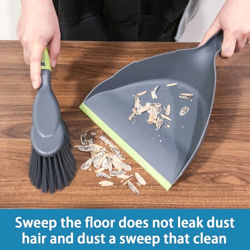 WDDBHSKN Dust pan Broom Dustpan Brush - Dust Pans with Brush, Dustpan and Brush Set, Handheld Broom and Dustpan Set are Used to Clean Kitchens, Floors, Tables, and Animal Cages. - size: 1 count