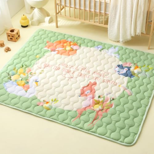 Viviland Baby Mats for Floor, 71x59 Inch Playpen Mat, Thicker & Large Soft Playmat for Baby and Toddlers Infants, Non-Slip & Machine Washable, Forest Animals - color: Forest Animals, size: 71" X 59"