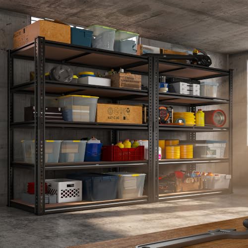REIBII 40" W Storage Shelves,2500LBS Heavy Duty Garage Shelving for Basment | Adjustable Metal Shelving,Pantry Shelf for Spaces Basement,Warehouse,Closet,Storage Room,Library Or Offices,2500LBS - size: 20"D x 40"W x 72"H