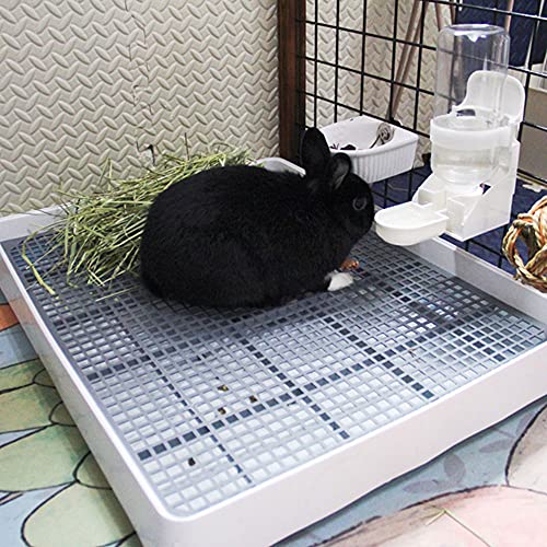 Rabbit Litter Box with Grid 22x18in, Potty Training Pan for Adult Animals | Rabbit Litter Box with Grid, Bunny Litter Tray for Cage, Potty Training Pan for Animals. - size: L (+1 perforated grate)