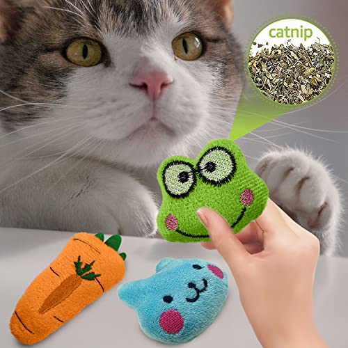 12 Pack Catnip Toys for Cats, Silvervine Sticks, Catnip Balls, Cat Nip Mice, Kicker Toys, Silver Vine Organic Chew Toys, Kitten Teething Toy,Interactive Enrichment (Green)
