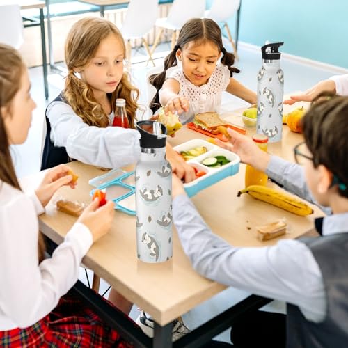 Cute Otter Insulated Water Bottle with Straw Lid,Vacuum Stainless Steel Mug Leakproof Tumbler Flask Kids Water Bottle for Sports Travel School,20oz - color: Cute Otter