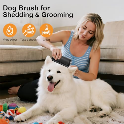 Deshedding Brush, Deshedding Dog Brush for Cats, Dogs, Rabbits, Horses, Ergonomic Pets that Relieves Pet Itchiness, Effectively Removes Undercoat & Loose Hair