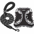 haapaw Dog Harness with Leash Set, No Pull Adjustable Reflective Step-in Puppy Harness with Thickened Padded Vest for Extra-Small/Small Medium Dogs - color: Black, size: S