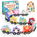 Zeoddler Toys for Toddlers, 11 Magnetic Wooden Sea Animals Train Set, Montessori Toys for Toddlers, Educational Activities for Kids, Birthday Gifts for Boys, Girls - style: Sea Animal