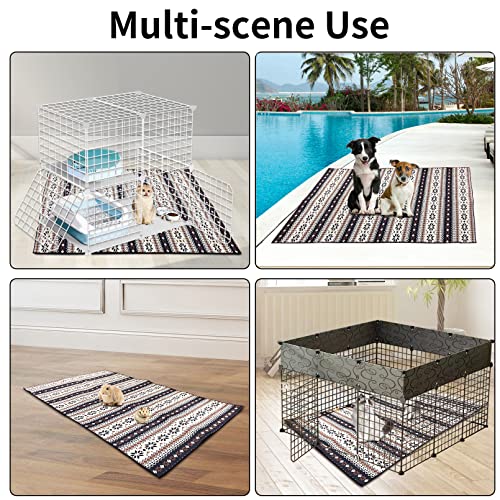 VCEPJH Large Rabbit Floor Mats for Indoor Rabbit Cage Liners Washable 78.7"X47.2" Reusable Bunny Rugs for Playpen Pad Soft Animal Cage Flooring Anti Slip Pet Carpet for Ferret Guinea Pig Bedding - size: 78.7 x 47.2 in