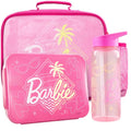 Get Trend Barbie Girls Lunch Bag, Bento Box & Water Bottle 3 Piece Set | Insulated Lunch Bag, 3 Compartment Lightweight Snack Box, 22 fl oz BPA-Free Water Bottle with Straw, School, Gifts for Girls - color: Pink Barbie