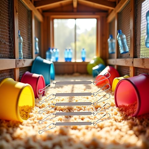 5 Pcs Pet Water Bottle Spring Holder,with 2 Clips Used Singly or in Combination to Hold Rabbit Water Dispenser Drinking Bottle for Small Animals Feeding and Watering Supplies