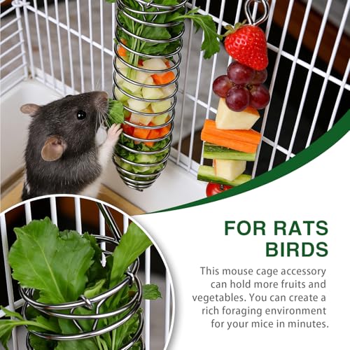 ATEN 2Pcs Rat Enrichment Foraging Toys for Fruit Vegetable Holder, Chew-Proof Small Animal Cage Accessories Puzzle Toy for Hamster Bird Parakeet