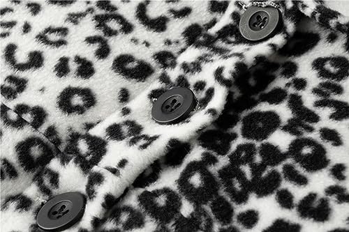 Mud Kingdom Little Girl Fleece Jacket Coat - color: White Leopard, size: 5