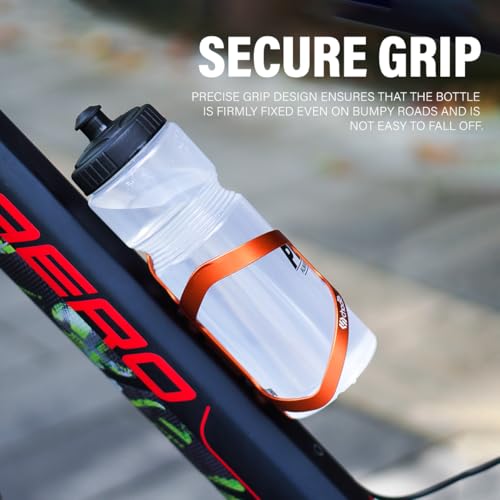 Chooee Mountain Bike Water Bottle Cage, Aluminum Bicycle Water Bottle Holder for Road Bikes Orange 2-Pack - color: Orange