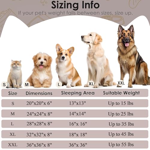 Extra Large Dog Beds, 36 Inch Human Dog Anxiety Relief Comfort Bed, Indestructible & Chew Proof Pet Beds (Brown) - color: Brown, size: 36.0"L x 36.0"W x 8.0"Th