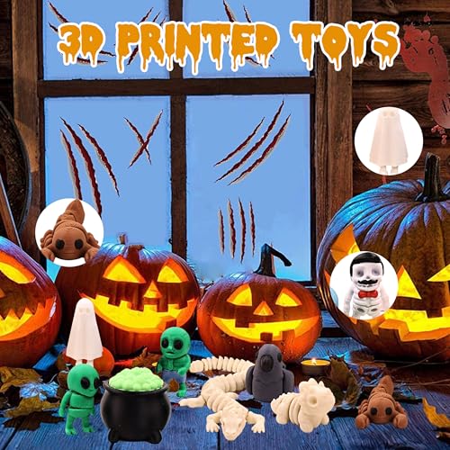 3D Printed Horror‌ Figurines Set, Articulated Halloween Figurines, Party Favors, Pocket Fidget Toys, Goodie Bag Stuffers, Decorations, Classroom Rewards, Skeleton, Zombie, Alien - style: Animal J