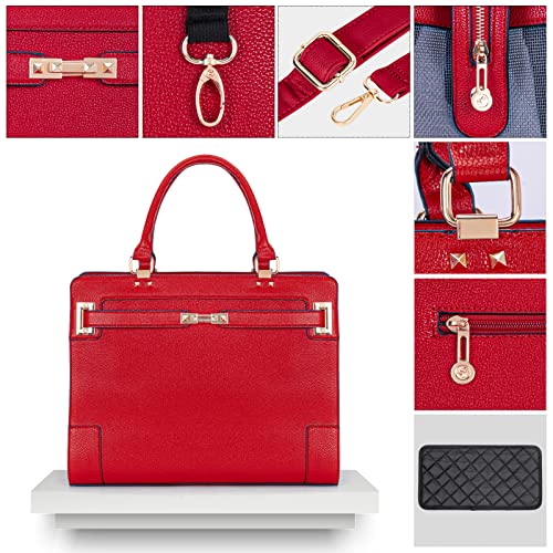 Fashion Pet Carrier Dog Cat Carrier Purse Soft-Sided Leather Handbag Pet Tote Bag for Small Dogs Puppy and Cats TSA Airline Approved (Red) - color: Red