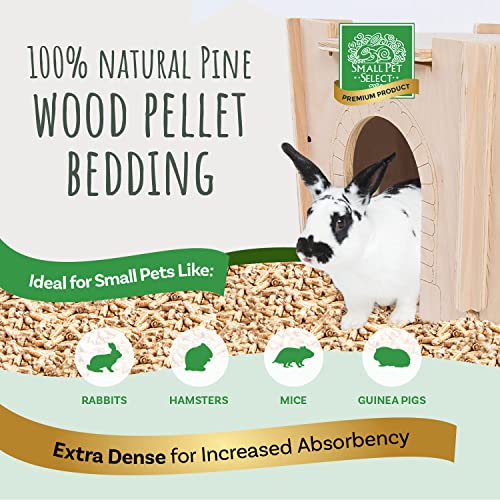 Small Pet Select Pine Pellet Bedding for Rabbits & Guinea Pigs, 8 lb | Absorbent Odor Control, Made in USA, Low Dust, Biodegradable, For Hamsters, Bunnies, Chinchillas & Small Pets - size: 8 Pound (Pack of 1)