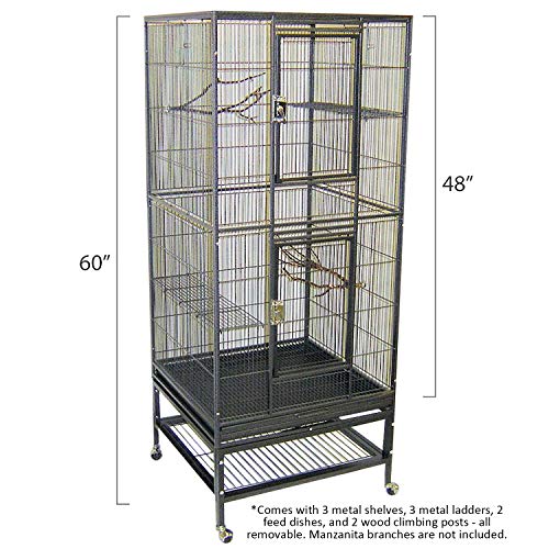 Madagascar Cage & Starter Package for Sugar Gliders - Includes Durable Cage, Exercise Wheel, Healthy Food Assortment, Water Bottle, Food Dishes & Nest Pouch
