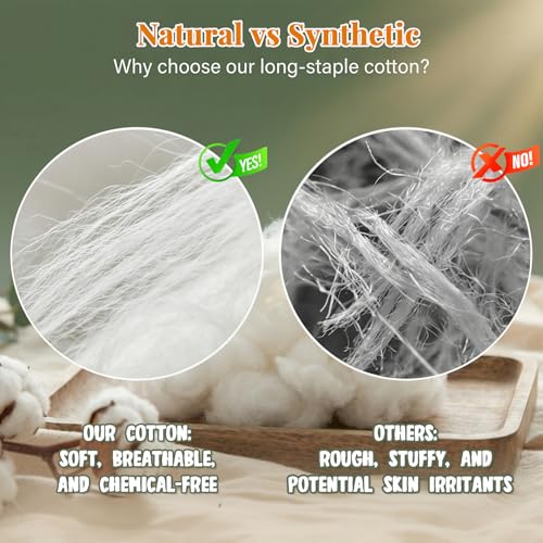 RAINFLOW 5OZ Natural Nesting Material - Cotton Hamster Bedding | Animal Nest Bedding for Small Pets, Wild Birds, Rabbits, Sugar Gliders, Squirrels, Hamsters Cozy Nesting Fiber Supplies