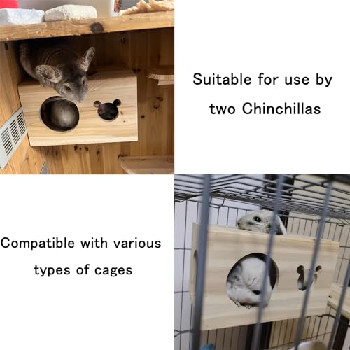 Chinchilla House Chinchiila Nest Degu House Small Animal Hideout Natural Wooden No Paint Wooden peg Safe Durable Teeth Grinding