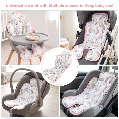 Gel Car Seat Cooler Pad,1pack Double Sides-Universal Baby Stroller Ice Cushion Cooler Mat,Summer Cooling Seat Liner,Multifunctional Suitable for Baby Dining Chair,Child Safety Seat (Rabbit+Flower) - color: Rabbit+Flower