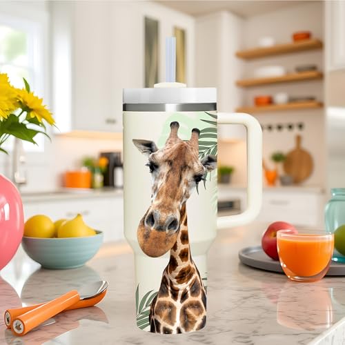 AMZUShome Giraffe Gifts.40oz Giraffes Tumbler with Handle.Giraffes Lover Cup Gift.Birthday Christmas giraffe Tumblers Gift for Women Men. - style: Giraffe