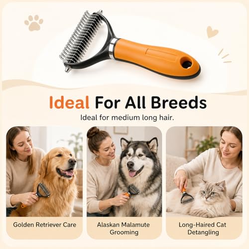 Pet Grooming Brush, Pets Knotted Dog Grooming, Pets Knotting Comb, Professional Pet Deshedding Brush, Deshedding Comb Fur Brushes, Shedding Brushes For Dogs And Cats (Green) - color: Green