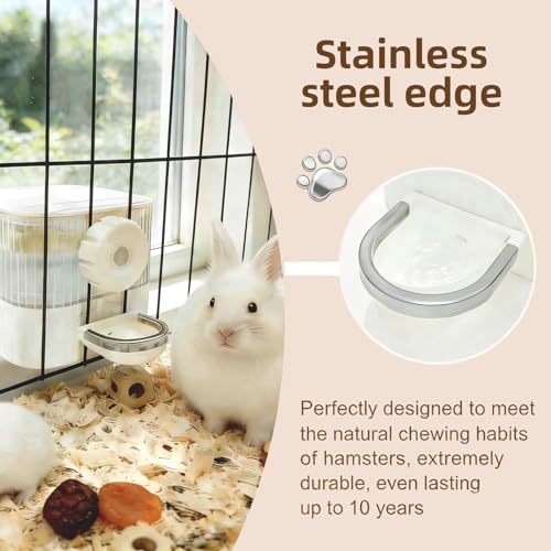 No Drip Hanging Automatic Rabbit Water Dispenser 650ml, Top Refill Pet Water Bowl Bottle BPA Free for Bunny, Guinea Pig, Ferret, Chinchilla,Squirrel,Hamster,Puppy Kitten, Other Small Animals