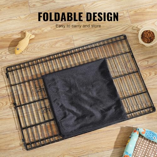 VEVOR Dog Playpen, 4 Pcs 24 x 36 in Panels Foldable Metal Pet Exercise Pen, Dog Fence Indoor and Outdoor Pen with Door and 600D Oxford Fabric Bottom Pad, for Dogs, Cats and Other Small Animals - size: 4 panels 24*36in, style: Playpen + Bottom Pad